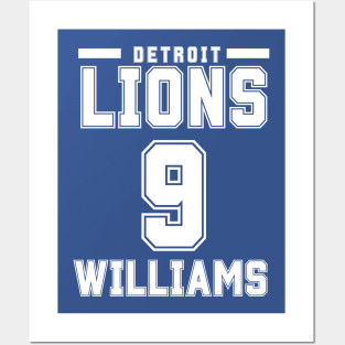 Detroit Lions Williams 9 American Football Posters and Art